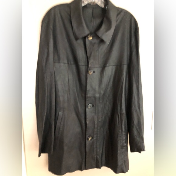 Bruno Magli Other - BRUNO MAGLI Black Leather Coat Jacket  Made in Italy   Size 40